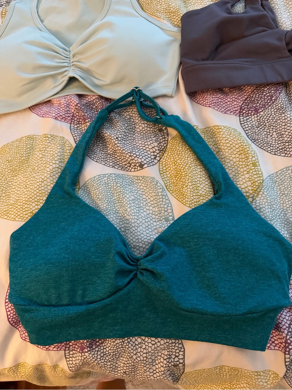 Bombshell Sportswear Bralette Trio in Sage, Charcoal, Teal - Picture 5 of 7